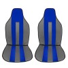 Coppia Schienale Anteriore Modello Universale, schienali Auto, 100% Poliestere - Bicolore Grigio Scuro / Royal - cod. 8970
